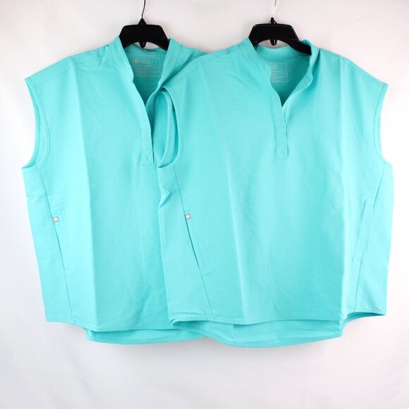 Figs Women's Short Sleeve Tees - Aqua - Picture 1 of 13
